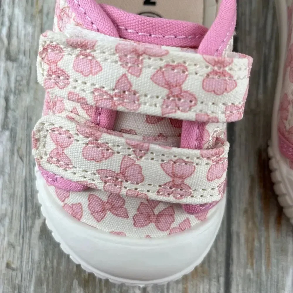 Baby Girls Two Strap Bump Toe Sneakers Shoes Size 2